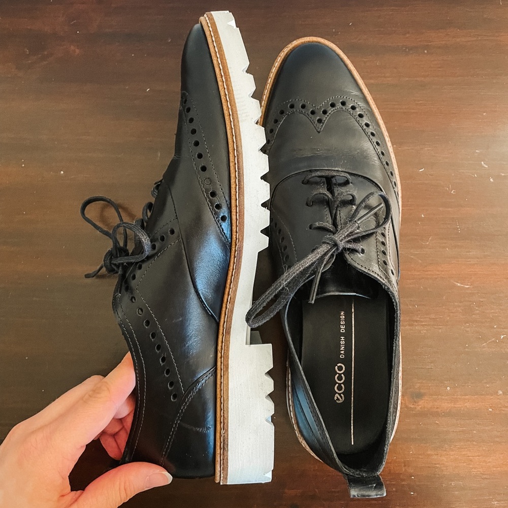 Bran new Black Oxford Ecco dress shoes⭐️ - Picture 1 of 6